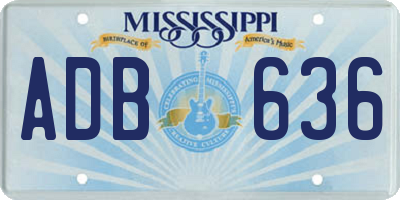 MS license plate ADB636