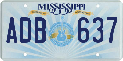 MS license plate ADB637