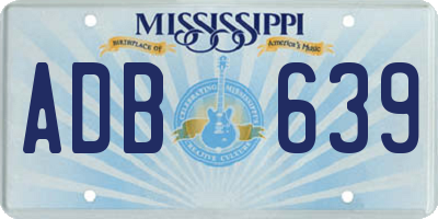 MS license plate ADB639