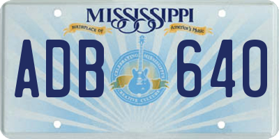 MS license plate ADB640