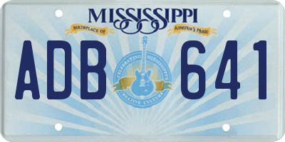 MS license plate ADB641
