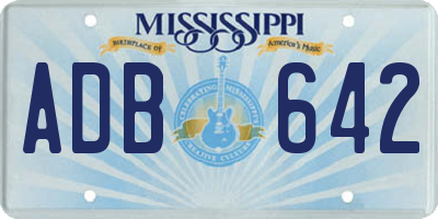 MS license plate ADB642