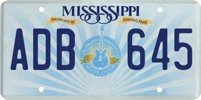 MS license plate ADB645