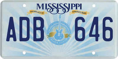 MS license plate ADB646