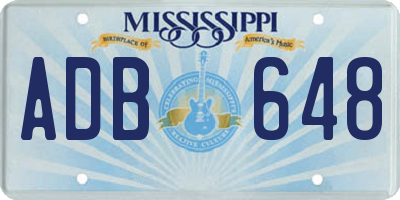 MS license plate ADB648