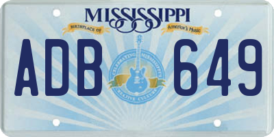 MS license plate ADB649