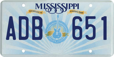 MS license plate ADB651