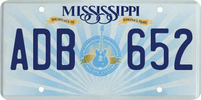 MS license plate ADB652