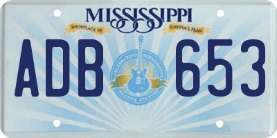 MS license plate ADB653