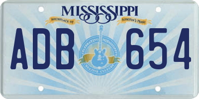 MS license plate ADB654