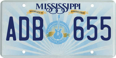 MS license plate ADB655