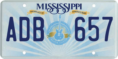 MS license plate ADB657