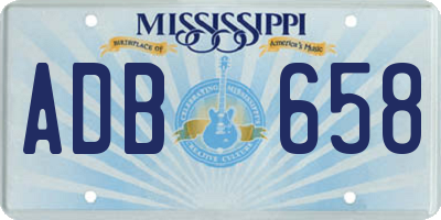 MS license plate ADB658