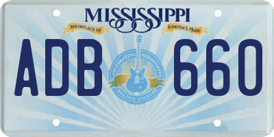 MS license plate ADB660