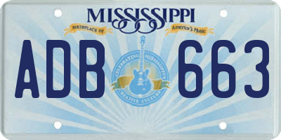 MS license plate ADB663