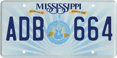 MS license plate ADB664