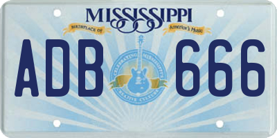 MS license plate ADB666