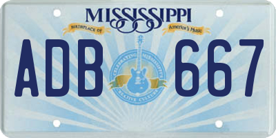 MS license plate ADB667