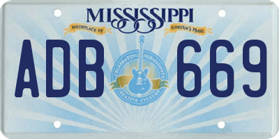 MS license plate ADB669