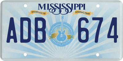 MS license plate ADB674