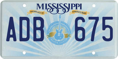 MS license plate ADB675