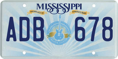 MS license plate ADB678