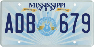 MS license plate ADB679