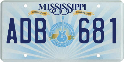 MS license plate ADB681