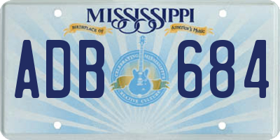 MS license plate ADB684