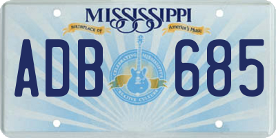 MS license plate ADB685
