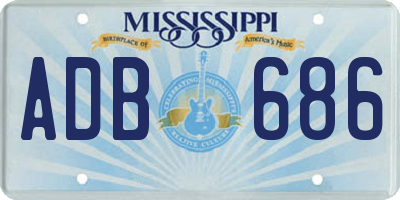 MS license plate ADB686