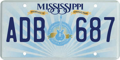 MS license plate ADB687