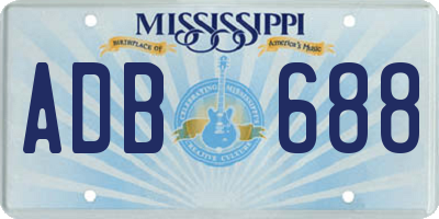 MS license plate ADB688