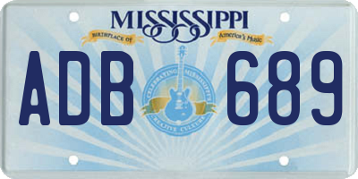 MS license plate ADB689
