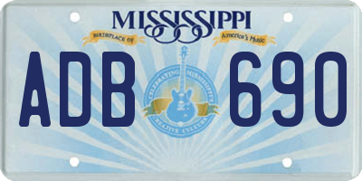 MS license plate ADB690