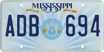 MS license plate ADB694