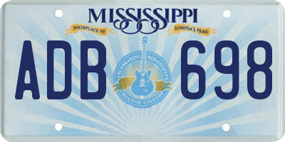 MS license plate ADB698