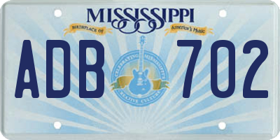 MS license plate ADB702