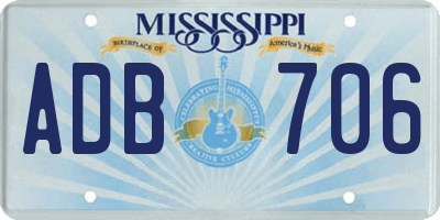 MS license plate ADB706