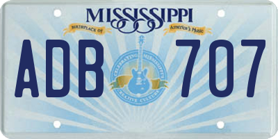 MS license plate ADB707