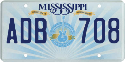 MS license plate ADB708