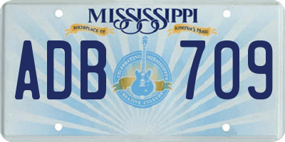 MS license plate ADB709