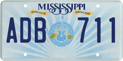 MS license plate ADB711