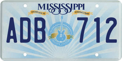 MS license plate ADB712