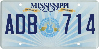 MS license plate ADB714