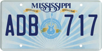 MS license plate ADB717