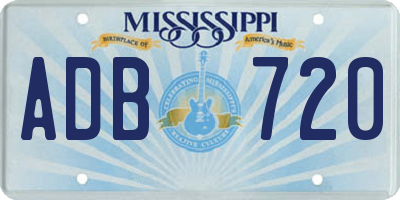 MS license plate ADB720