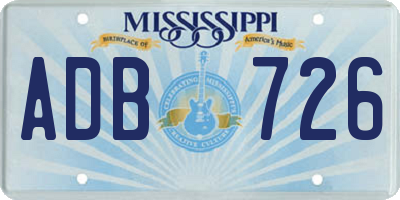 MS license plate ADB726