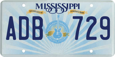 MS license plate ADB729