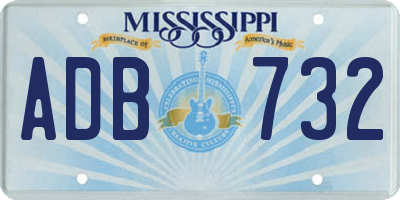 MS license plate ADB732